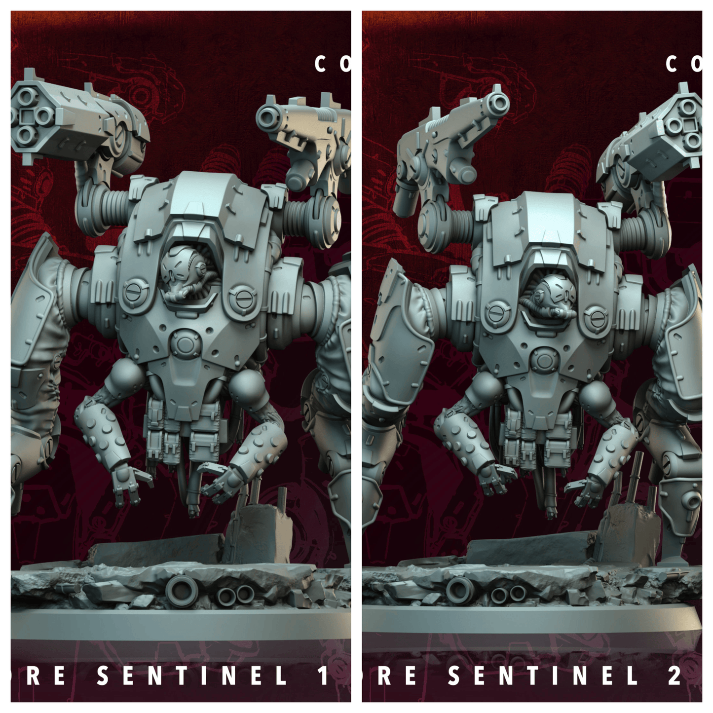 3D Printed Archvillain Games Atomcore Sentinel Atomcore - Conclave 28 32mm D&D
