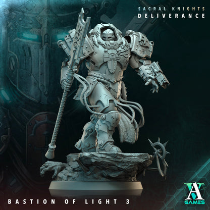 3D Printed Archvillain Games Bastion of Light Sacral Knights Deliverance 28 32mm D&D