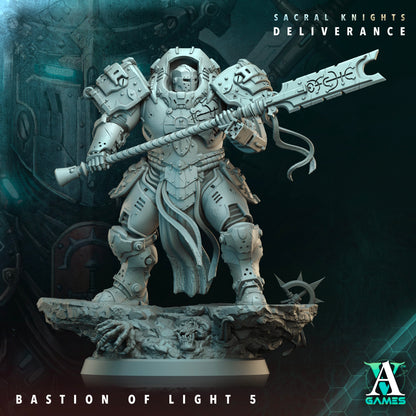 3D Printed Archvillain Games Bastion of Light Sacral Knights Deliverance 28 32mm D&D