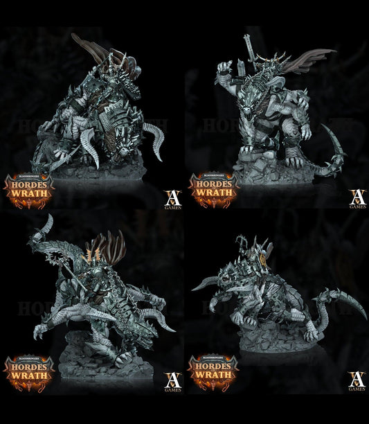 3D Printed Archvillain Games Bloodbringers - Hordes of Wrath Grumlak Riders 28 32mm D&D