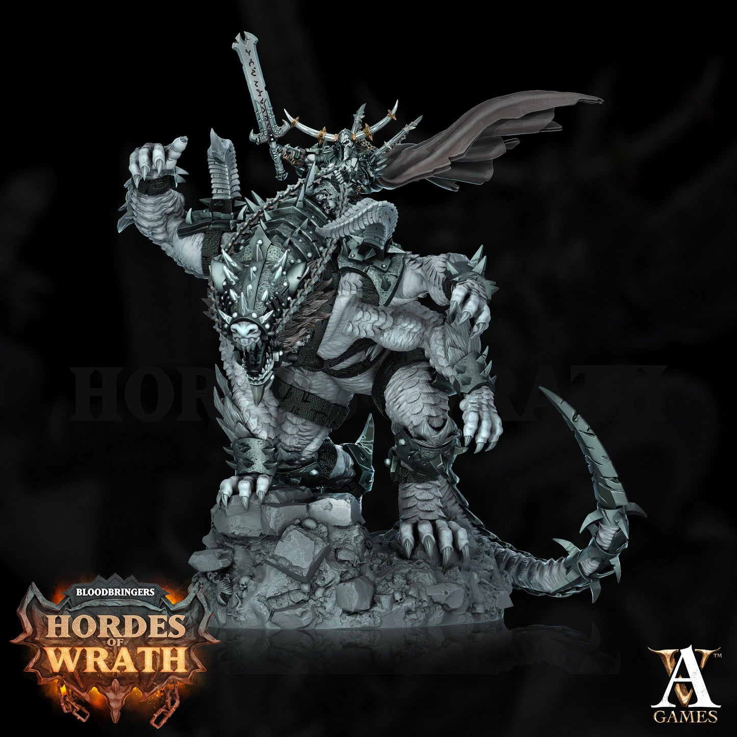 3D Printed Archvillain Games Bloodbringers - Hordes of Wrath Grumlak Riders 28 32mm D&D