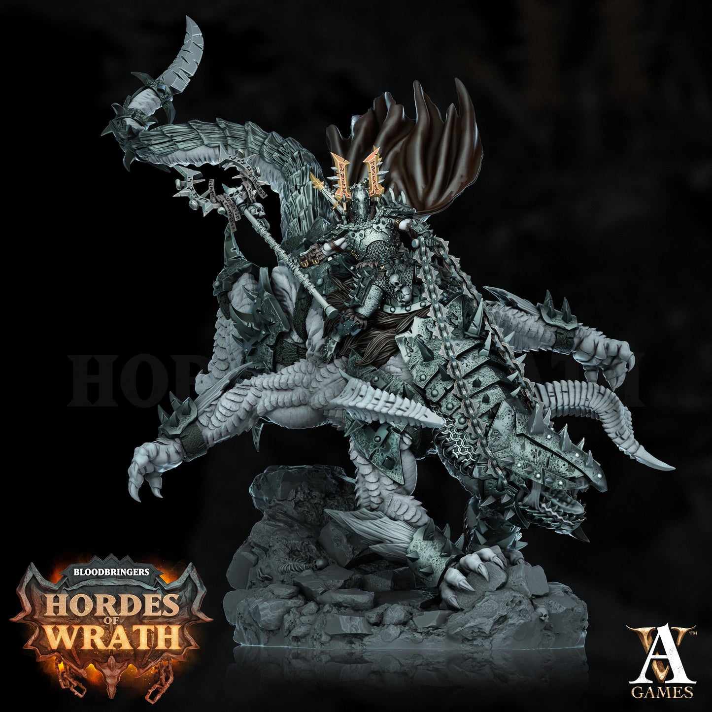 3D Printed Archvillain Games Bloodbringers - Hordes of Wrath Grumlak Riders 28 32mm D&D