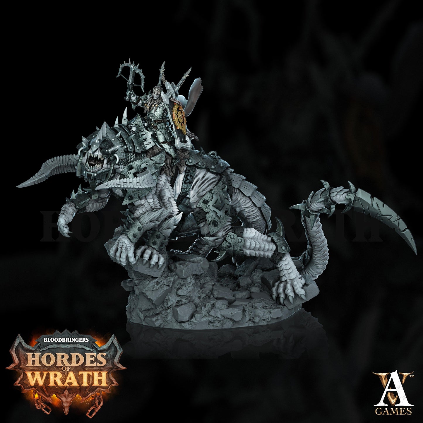 3D Printed Archvillain Games Bloodbringers - Hordes of Wrath Grumlak Riders 28 32mm D&D