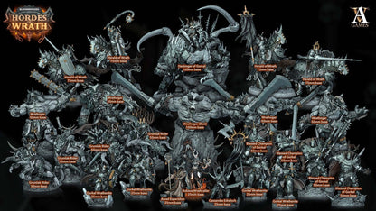 3D Printed Archvillain Games Bloodbringers - Hordes of Wrath Grumlak Riders 28 32mm D&D