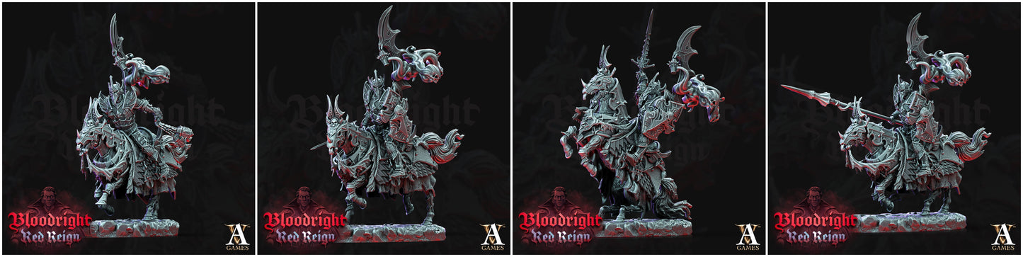 3D Printed Archvillain Games Bloodright Red Reign - Dread Hussars 28mm 32mm D&D