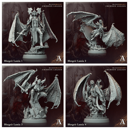 3D Printed Archvillain Games Blutgeir Lamia Bloodright - Crimson Legion 28 32mm D&D