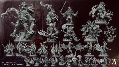 3D Printed Archvillain Games Blutgeir Lamia Bloodright - Crimson Legion 28 32mm D&D