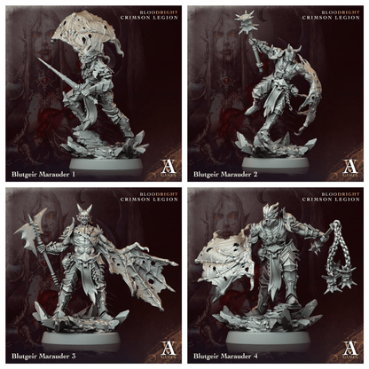 3D Printed Archvillain Games Blutgeir Marauder Bloodright - Crimson Legion 28 32mm D&D