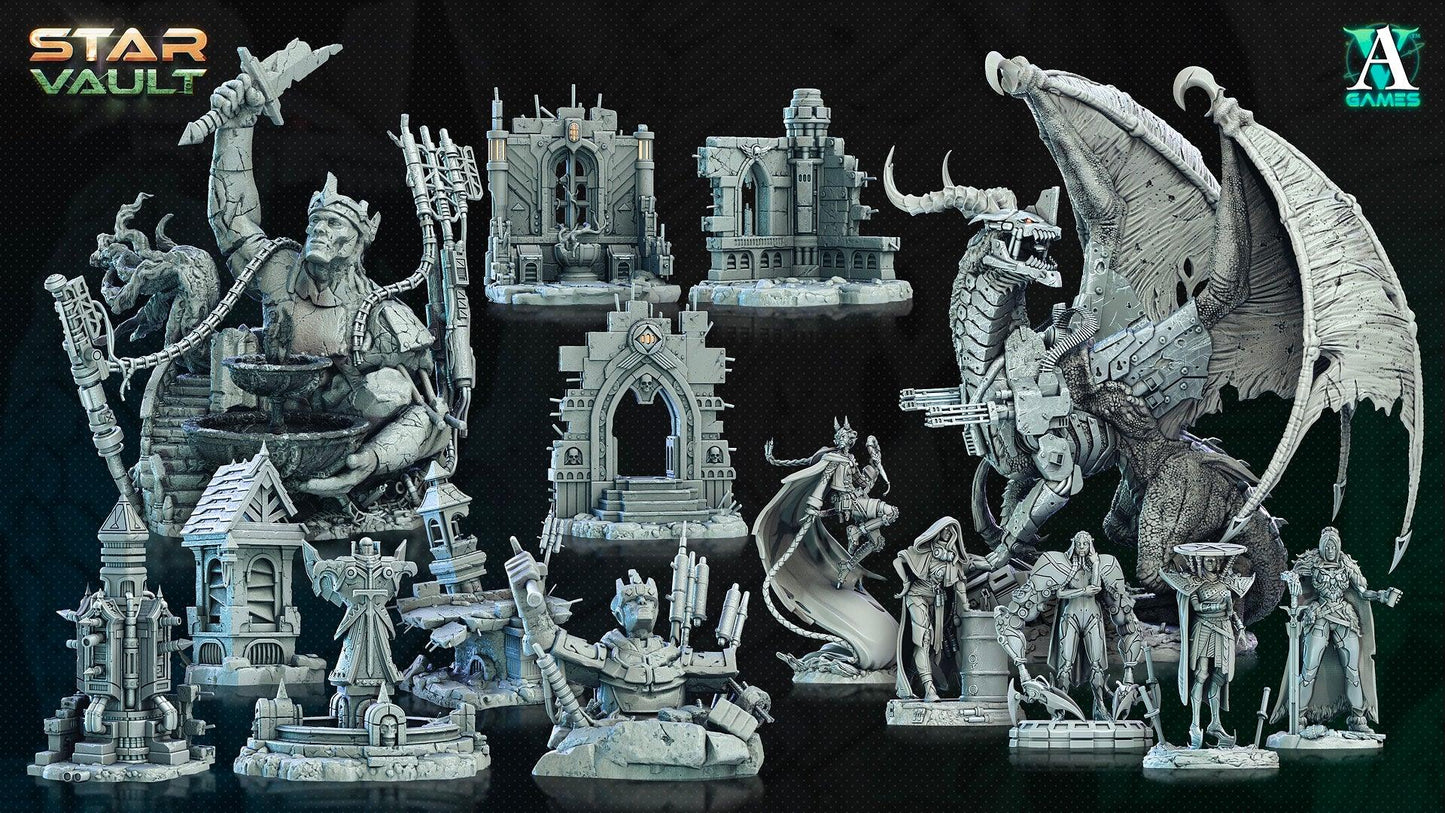 3D Printed Archvillain Games Braeylee Techknight The Star Vault 28 32mm D&D
