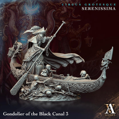3D Printed Archvillain Games Circus Grotesque - Serenissima Gondoliers of the Black Canal 28 32mm D&D