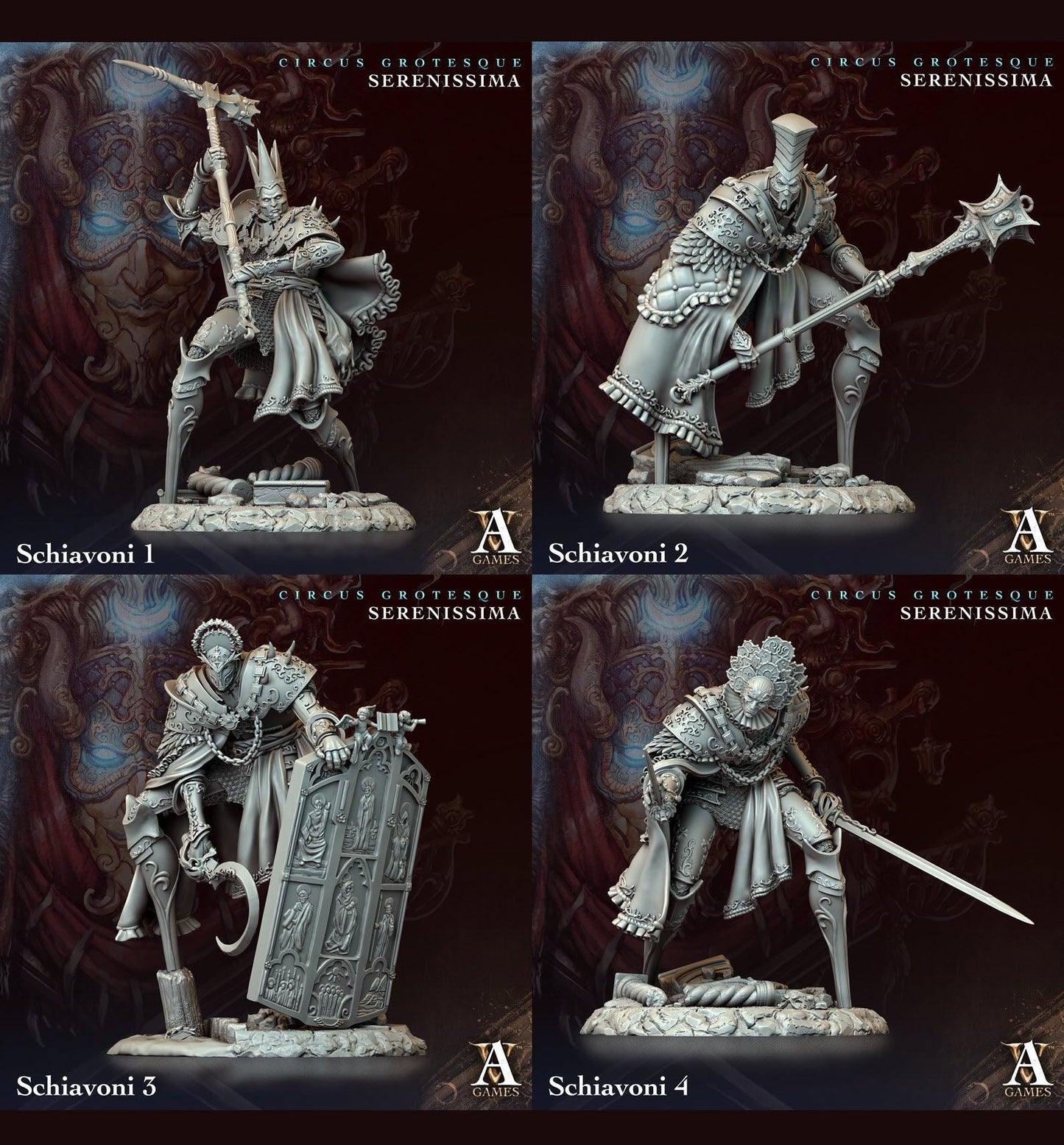 3D Printed Archvillain Games Circus Grotesque - Serenissima Schiavoni 28 32mm D&D