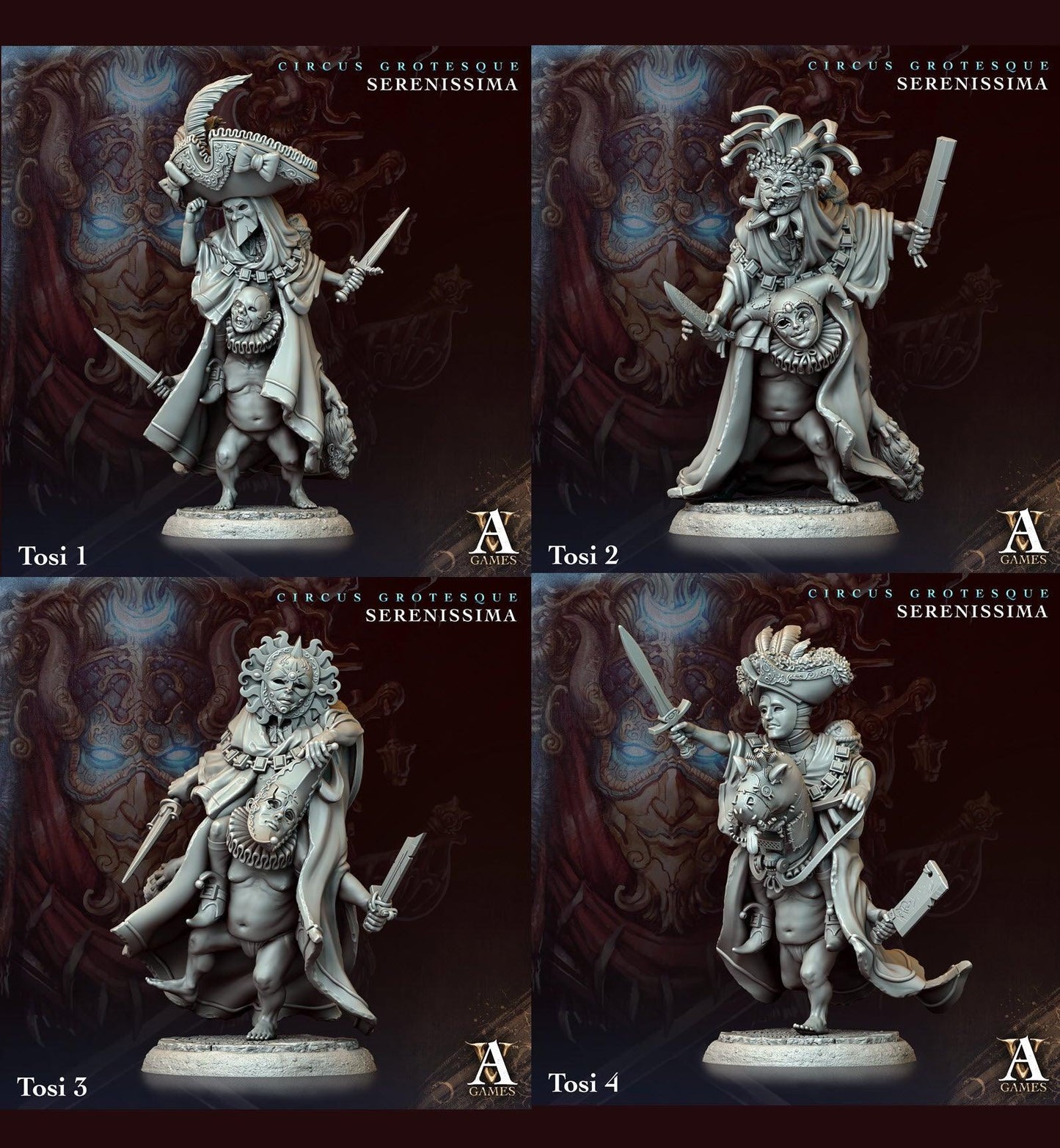 3D Printed Archvillain Games Circus Grotesque - Serenissima Tosi 28 32mm D&D