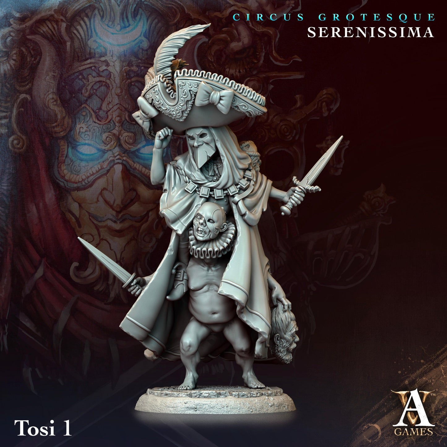 3D Printed Archvillain Games Circus Grotesque - Serenissima Tosi 28 32mm D&D