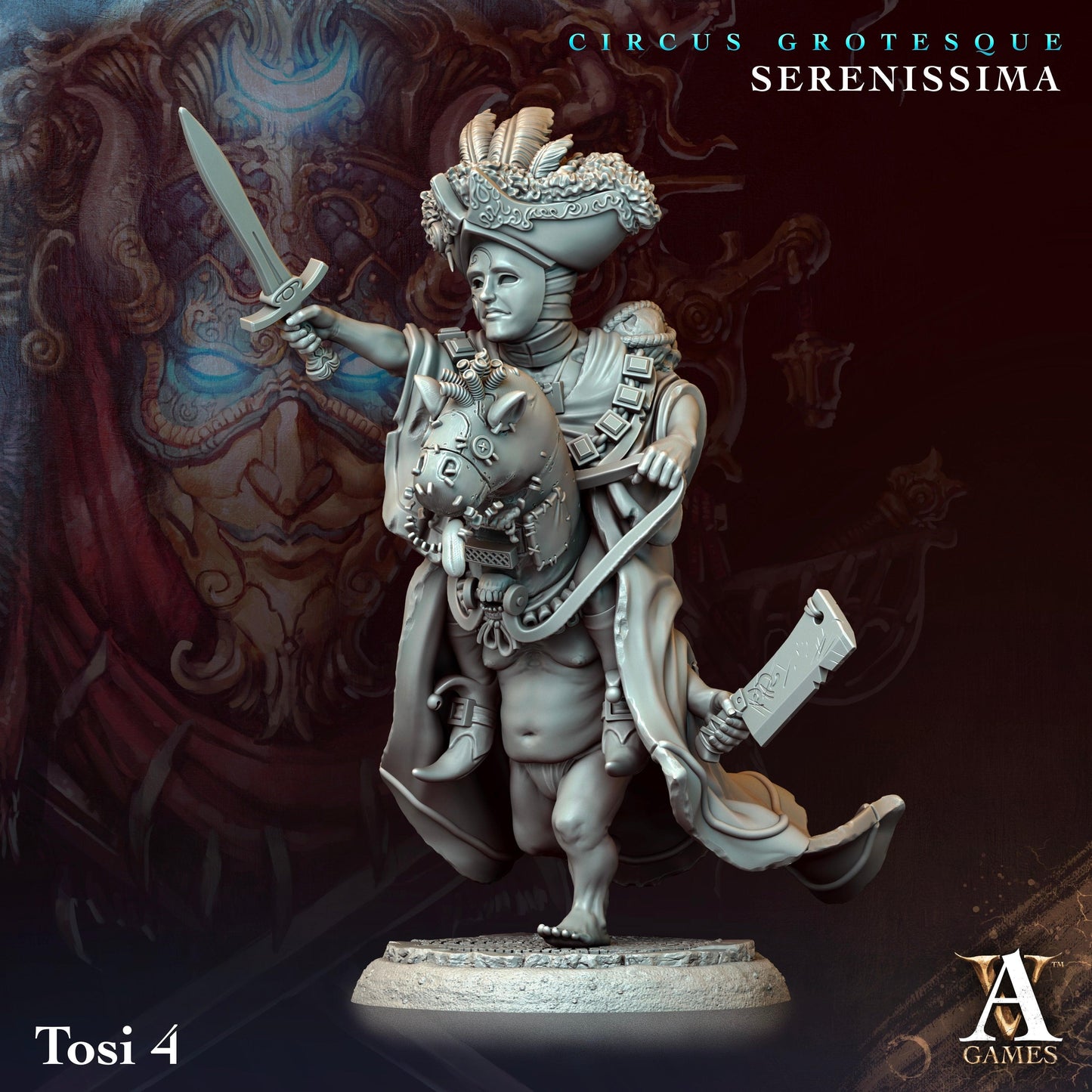 3D Printed Archvillain Games Circus Grotesque - Serenissima Tosi 28 32mm D&D