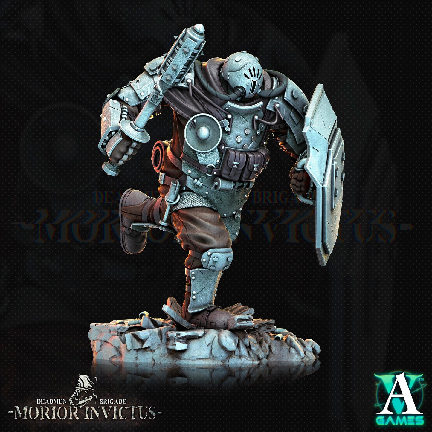 3D Printed Archvillain Games Deadmen Brigade - Morior Invictus Morior Iron Guard 28 32mm D&D