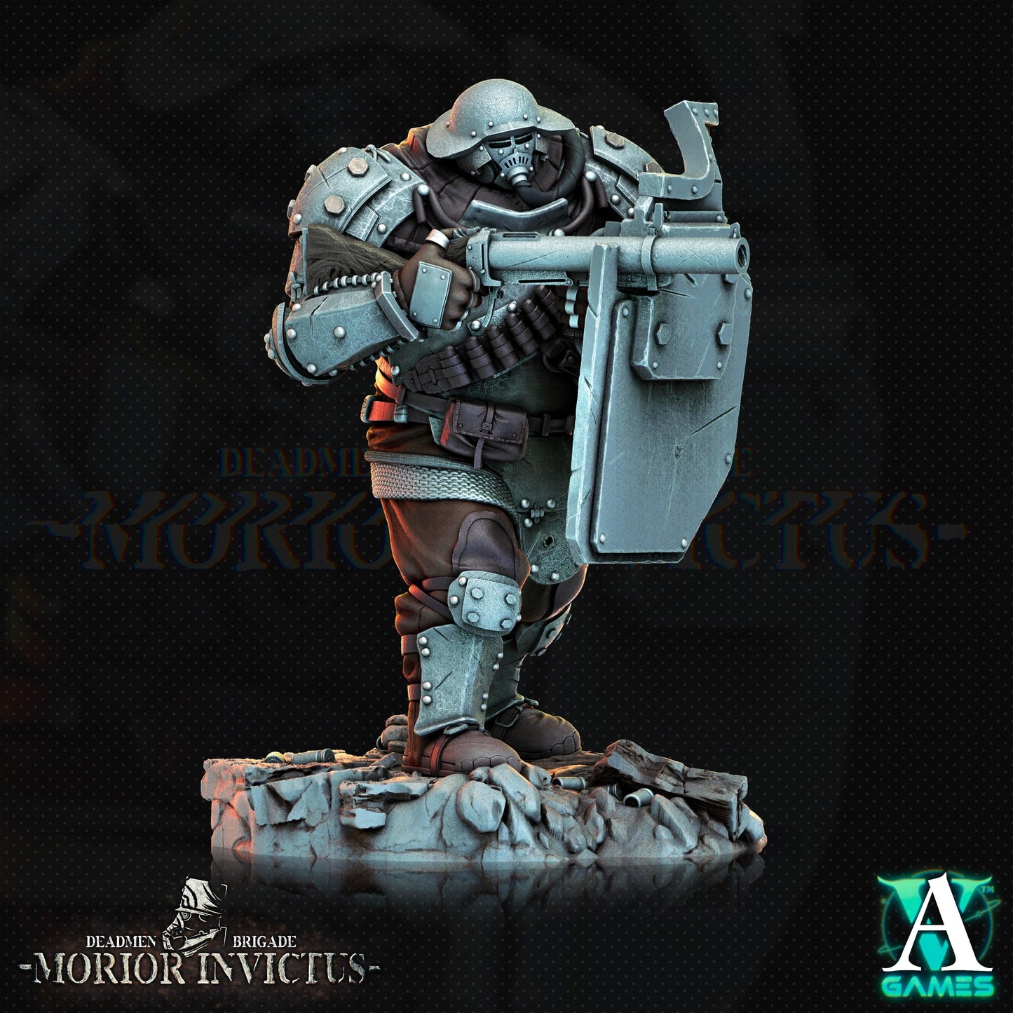3D Printed Archvillain Games Deadmen Brigade - Morior Invictus Morior Iron Guard 28 32mm D&D