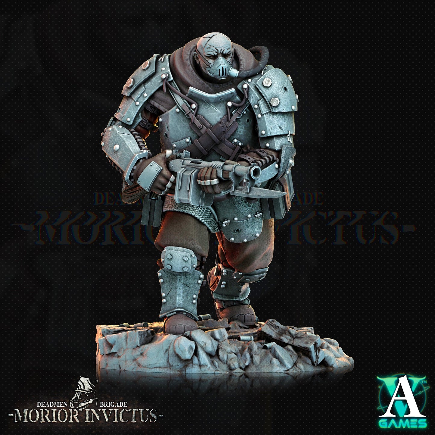 3D Printed Archvillain Games Deadmen Brigade - Morior Invictus Morior Iron Guard 28 32mm D&D