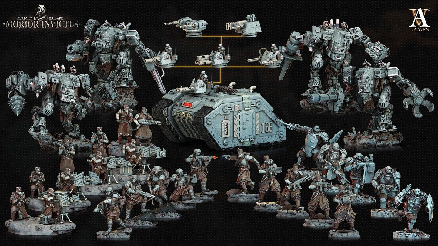 3D Printed Archvillain Games Deadmen Brigade - Morior Invictus Morior Iron Guard 28 32mm D&D