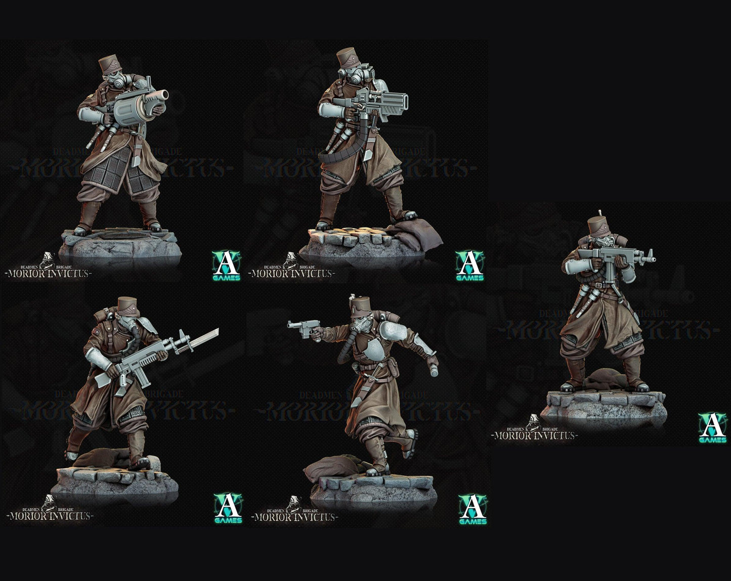3D Printed Archvillain Games Deadmen Brigade - Morior Invictus Morior Light Infantry 28 32mm D&D
