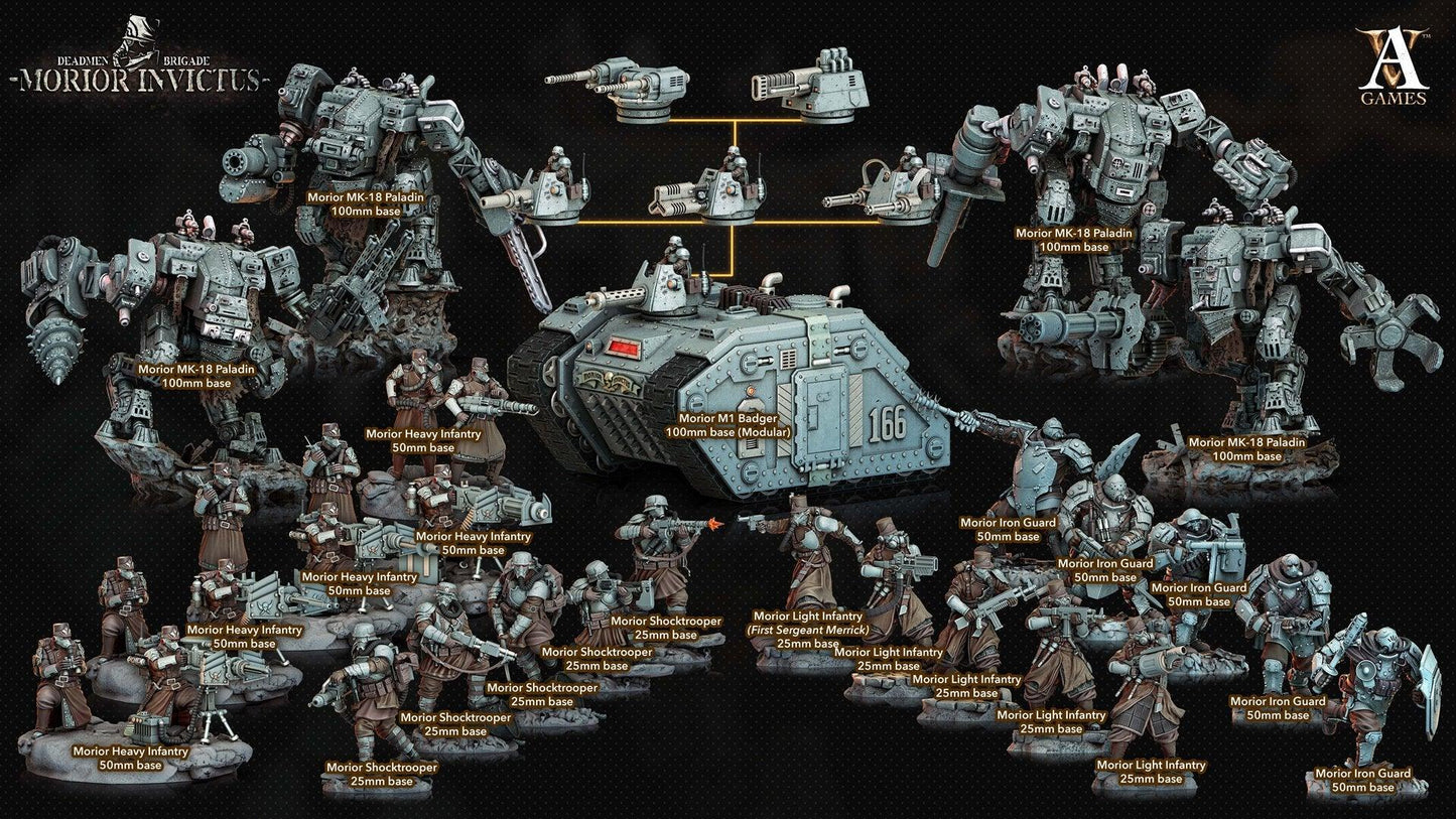 3D Printed Archvillain Games Deadmen Brigade - Morior Invictus Morior M1 Badger 28 32mm D&D