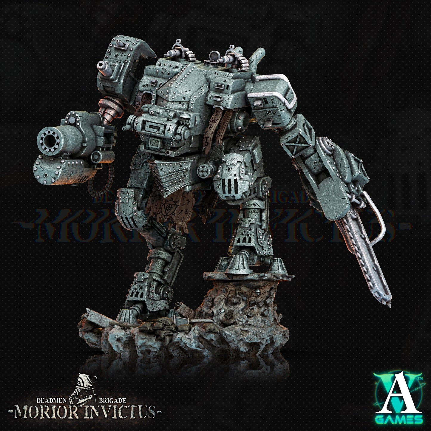 3D Printed Archvillain Games Deadmen Brigade - Morior Invictus Morior MK-18 Paladin 28 32mm D&D