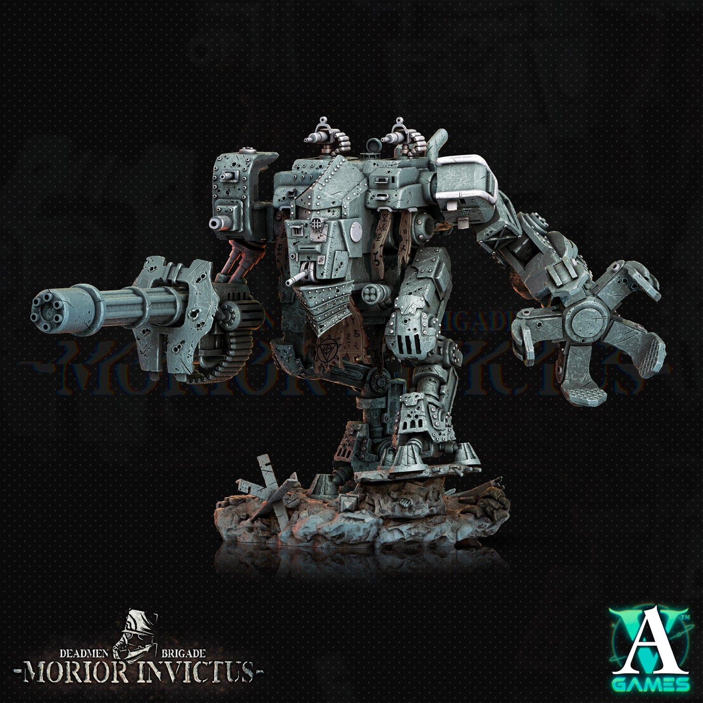 3D Printed Archvillain Games Deadmen Brigade - Morior Invictus Morior MK-18 Paladin 28 32mm D&D