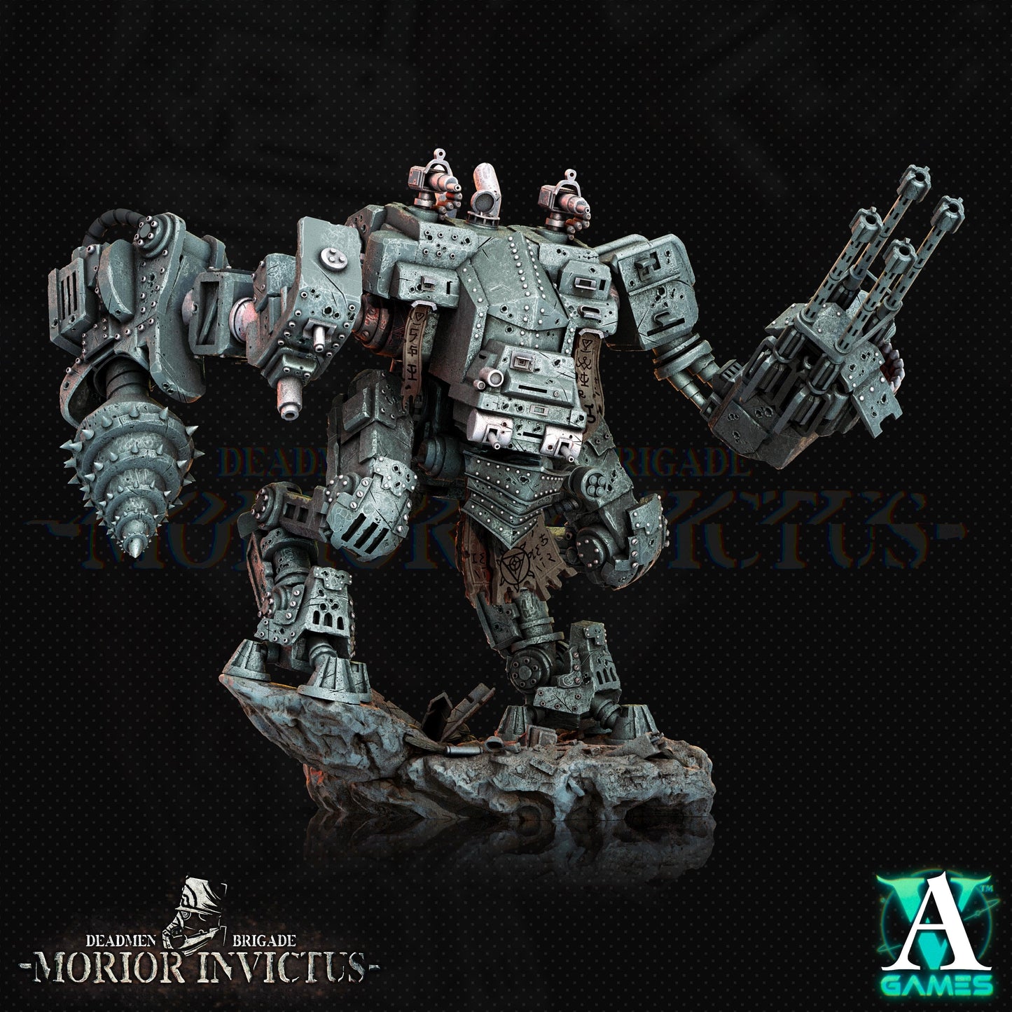 3D Printed Archvillain Games Deadmen Brigade - Morior Invictus Morior MK-18 Paladin 28 32mm D&D