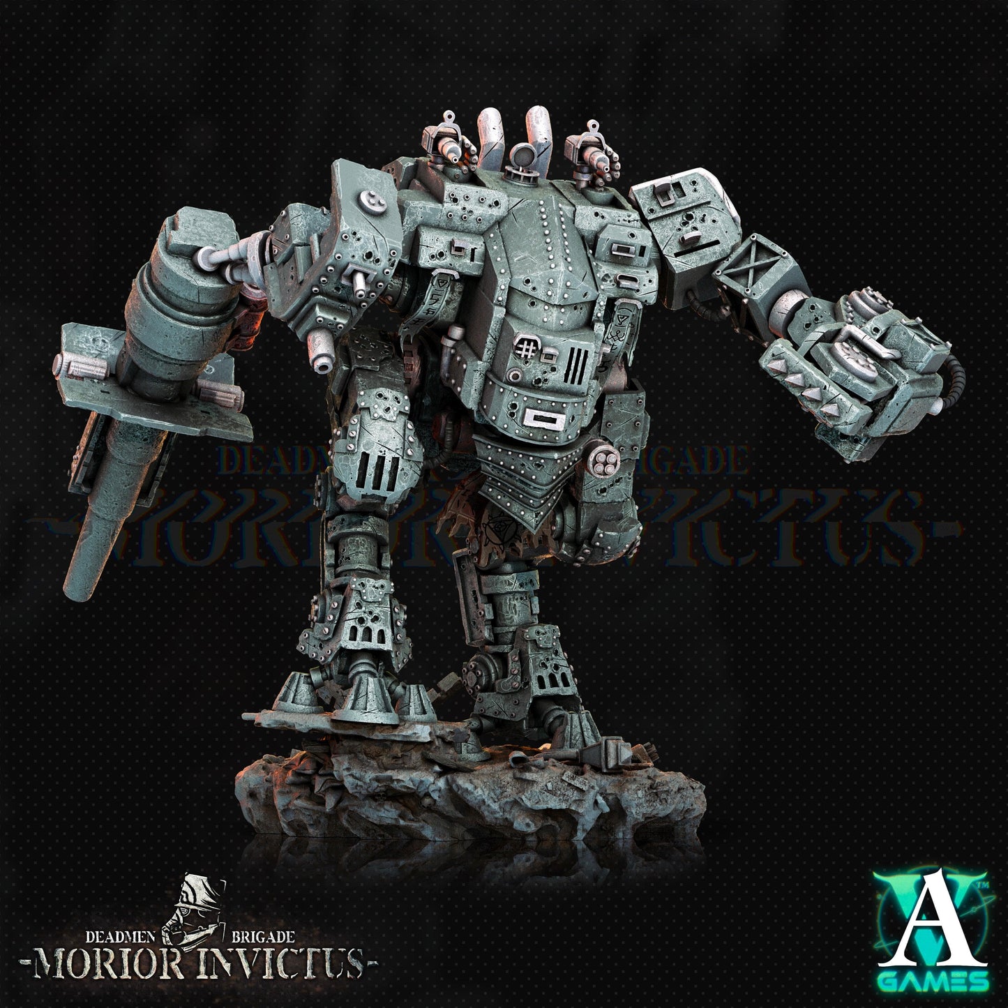 3D Printed Archvillain Games Deadmen Brigade - Morior Invictus Morior MK-18 Paladin 28 32mm D&D