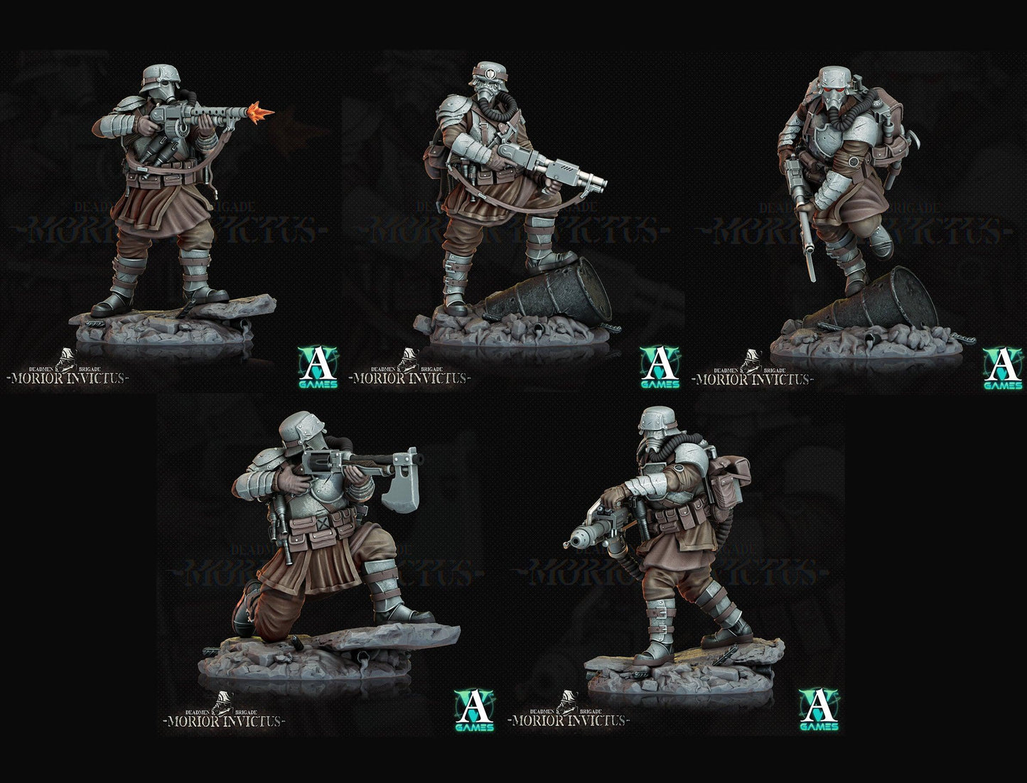 3D Printed Archvillain Games Deadmen Brigade - Morior Invictus Morior Shocktrooper 28 32mm D&D