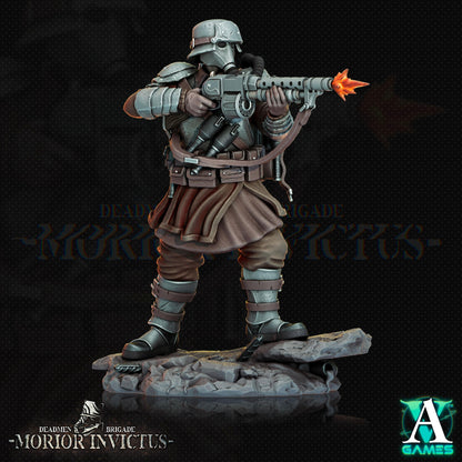 3D Printed Archvillain Games Deadmen Brigade - Morior Invictus Morior Shocktrooper 28 32mm D&D
