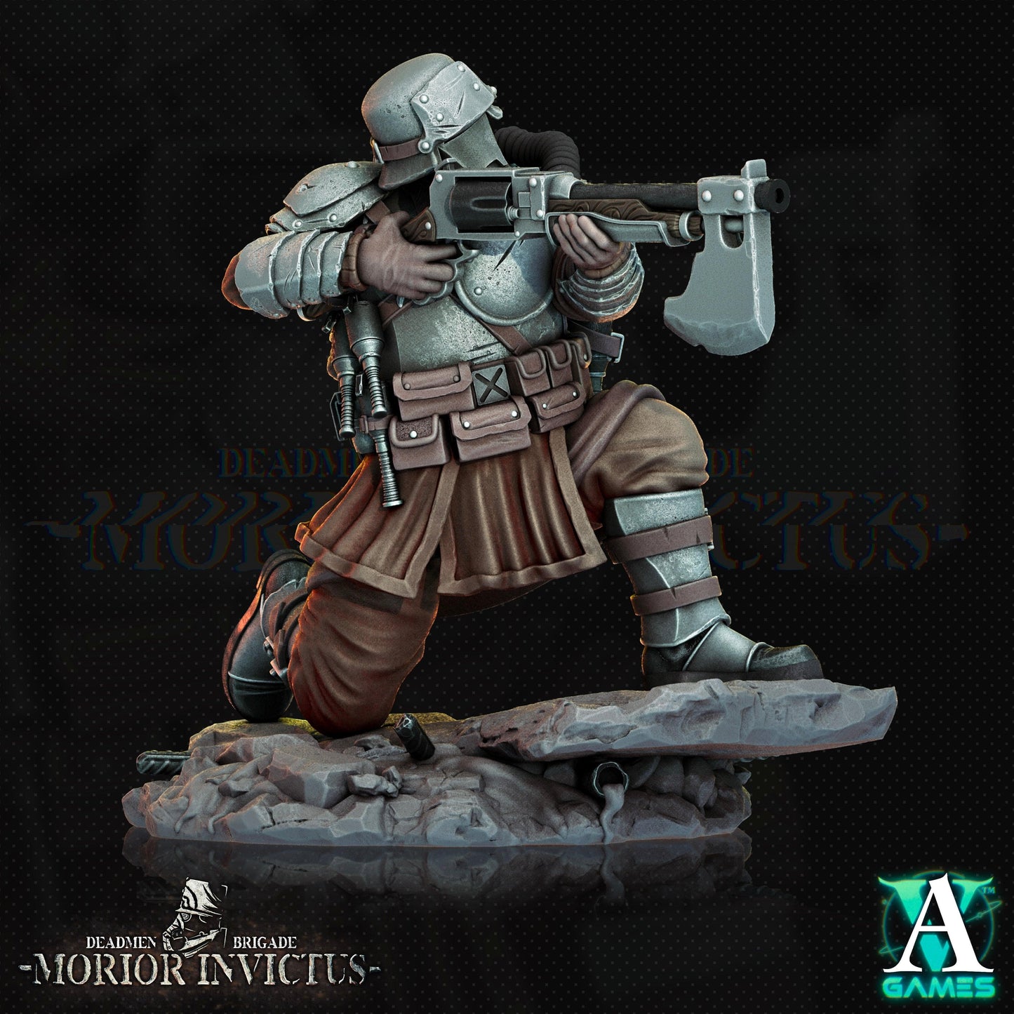 3D Printed Archvillain Games Deadmen Brigade - Morior Invictus Morior Shocktrooper 28 32mm D&D