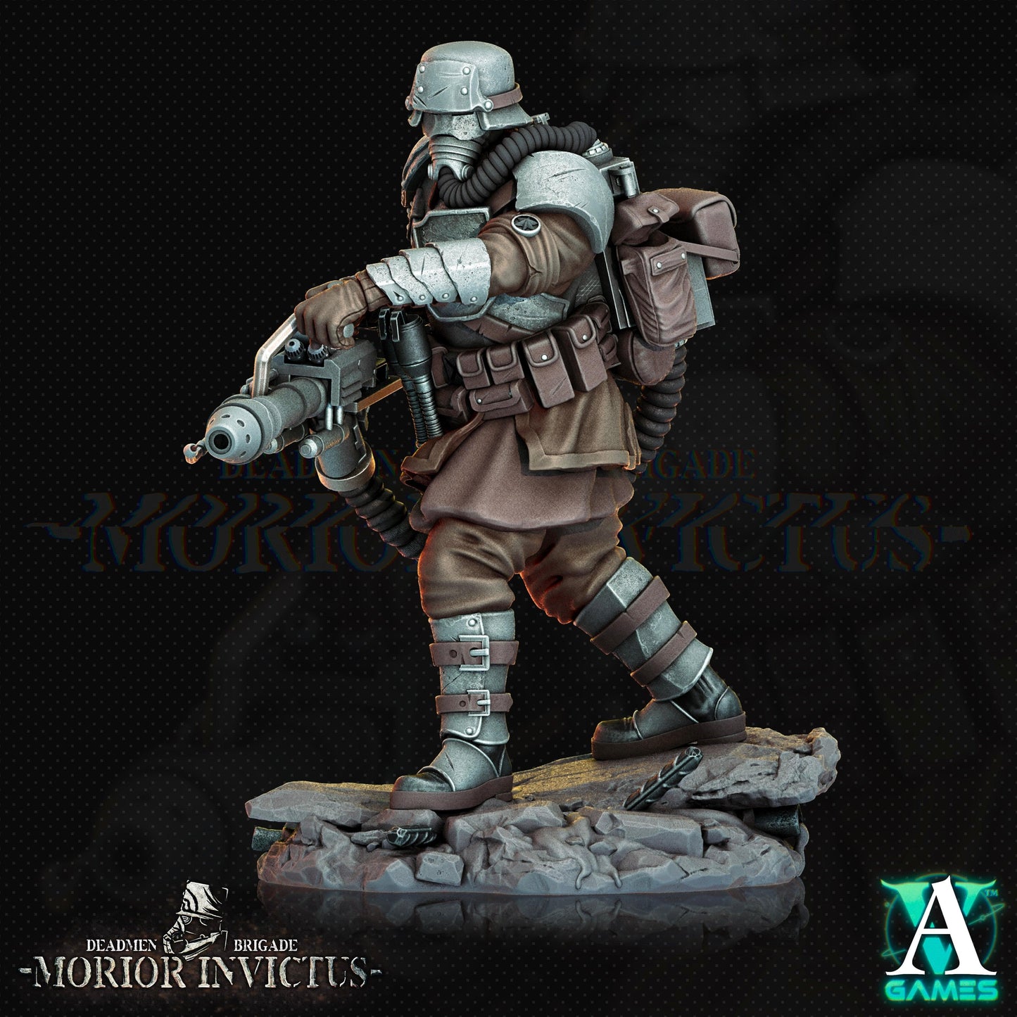 3D Printed Archvillain Games Deadmen Brigade - Morior Invictus Morior Shocktrooper 28 32mm D&D