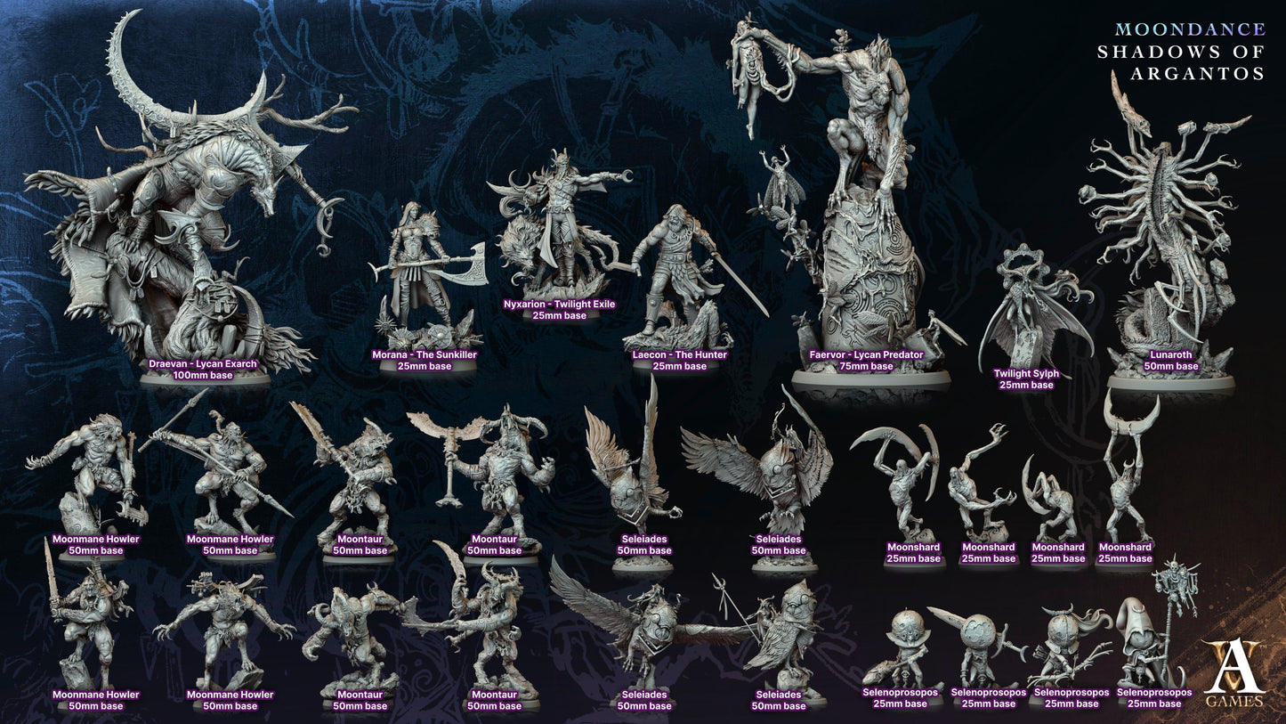 3D Printed Archvillain Games Moonmane Howler Moondance - Shadows of Argantos 28 32mm D&D