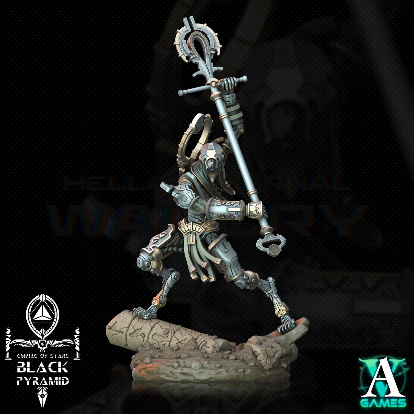 3D Printed Archvillain Games Empire of Stars - Black Pyramid Keteph Ankhesh 28 32mm D&D