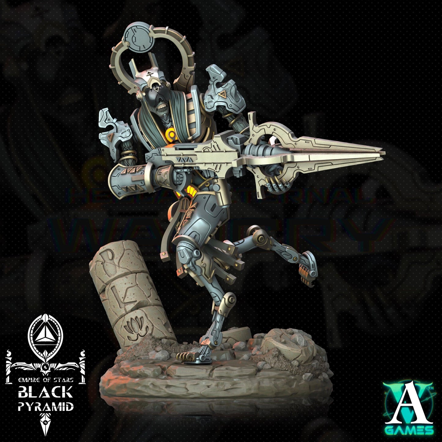 3D Printed Archvillain Games Empire of Stars - Black Pyramid Keteph Ankhesh 28 32mm D&D