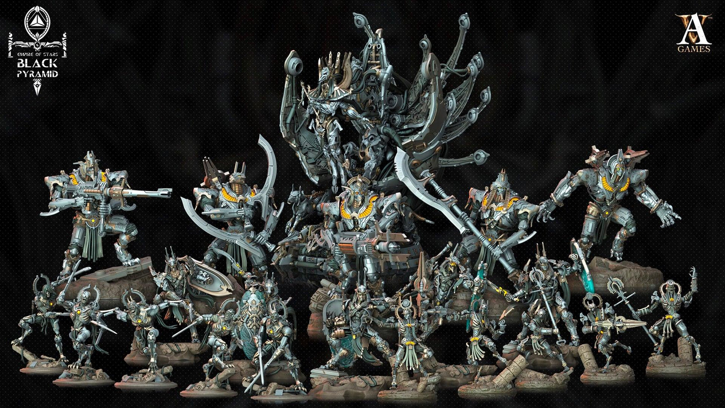 3D Printed Archvillain Games Empire of Stars - Black Pyramid Keteph Ankhesh 28 32mm D&D