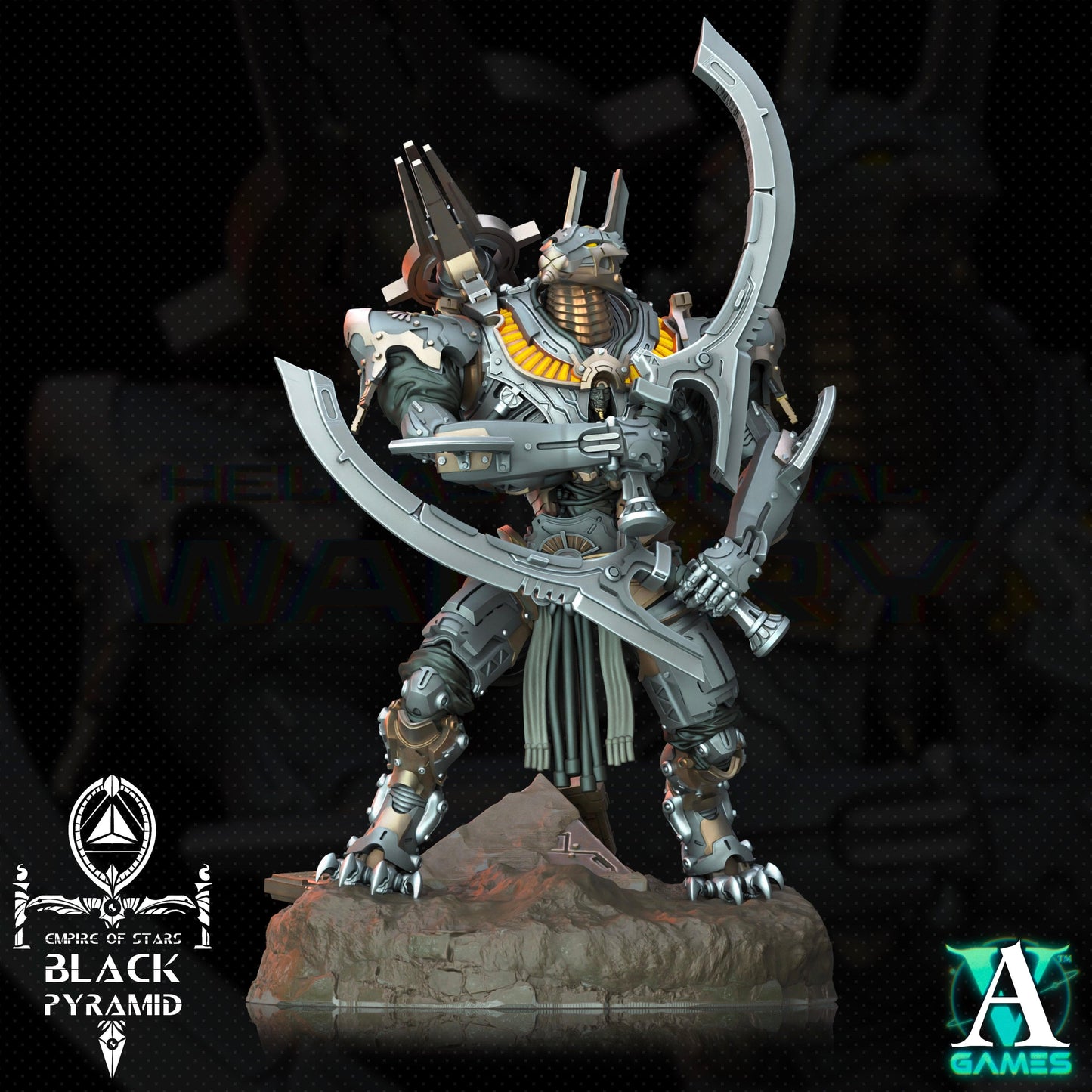 3D Printed Archvillain Games Empire of Stars - Black Pyramid Keteph Atekhramun 28 32mm D&D