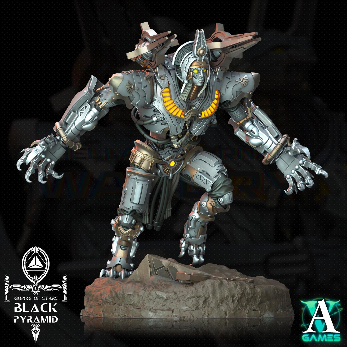 3D Printed Archvillain Games Empire of Stars - Black Pyramid Keteph Atekhramun 28 32mm D&D