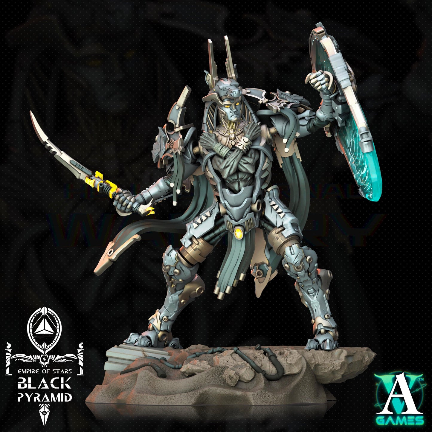 3D Printed Archvillain Games Empire of Stars - Black Pyramid Keteph Issahar 28 32mm D&D