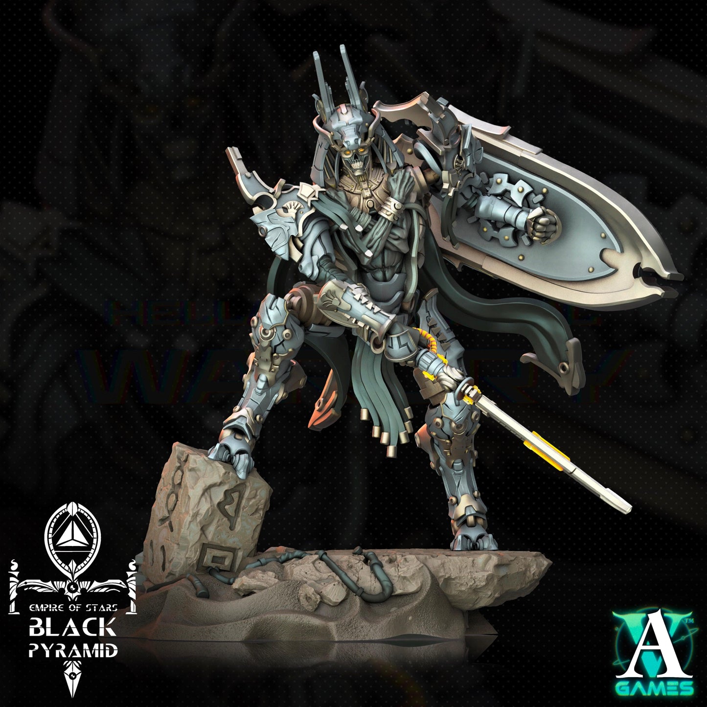 3D Printed Archvillain Games Empire of Stars - Black Pyramid Keteph Issahar 28 32mm D&D