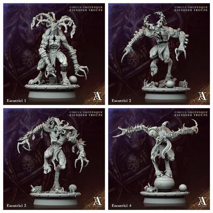 3D Printed Archvillain Games Escutrici Circus Grotesque Fiendish Troupe 28 32mm D&D