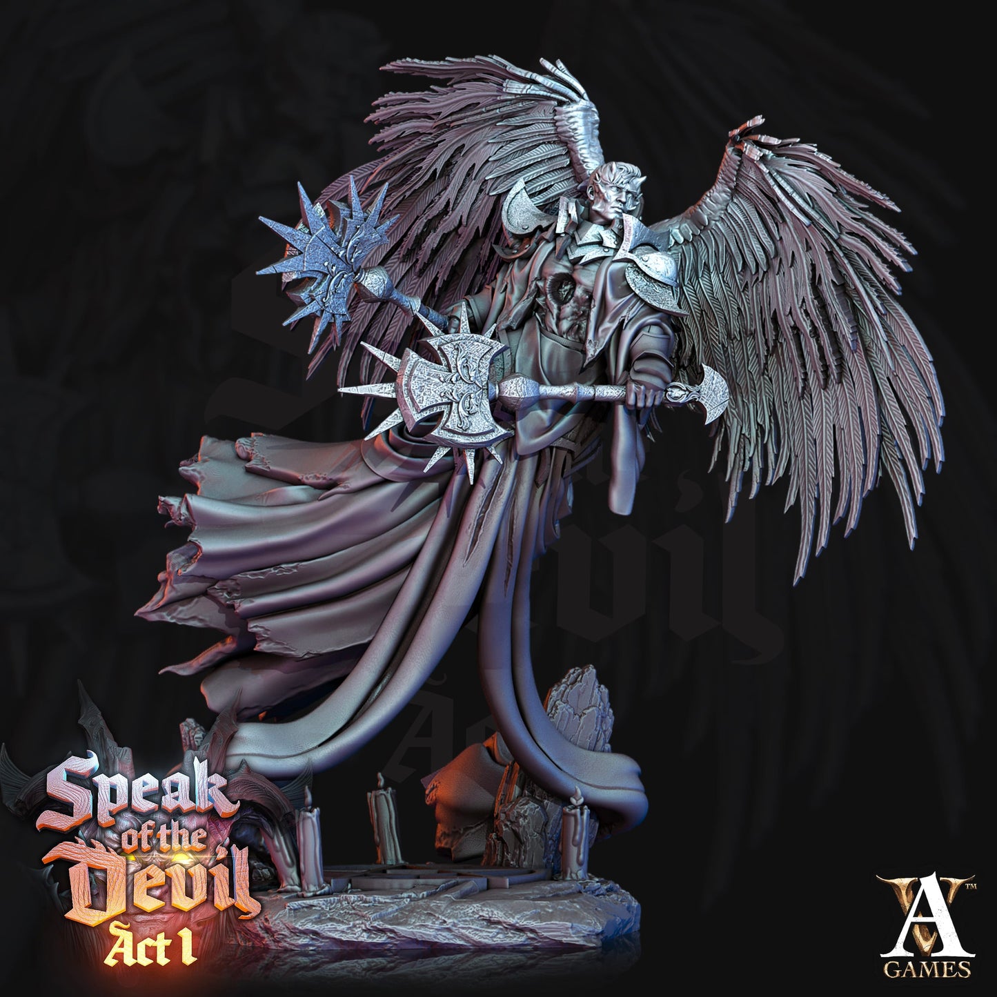 3D Printed Archvillain Games Fallen Speak of the Devil Act I 28 32mm D&D