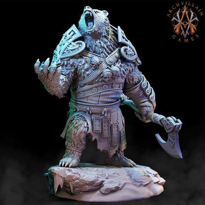 3D Printed Archvillain Games Frostburn Horrors - Bear Vanguard 28mm 32mm D&D