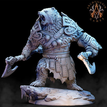 3D Printed Archvillain Games Frostburn Horrors - Bear Vanguard 28mm 32mm D&D