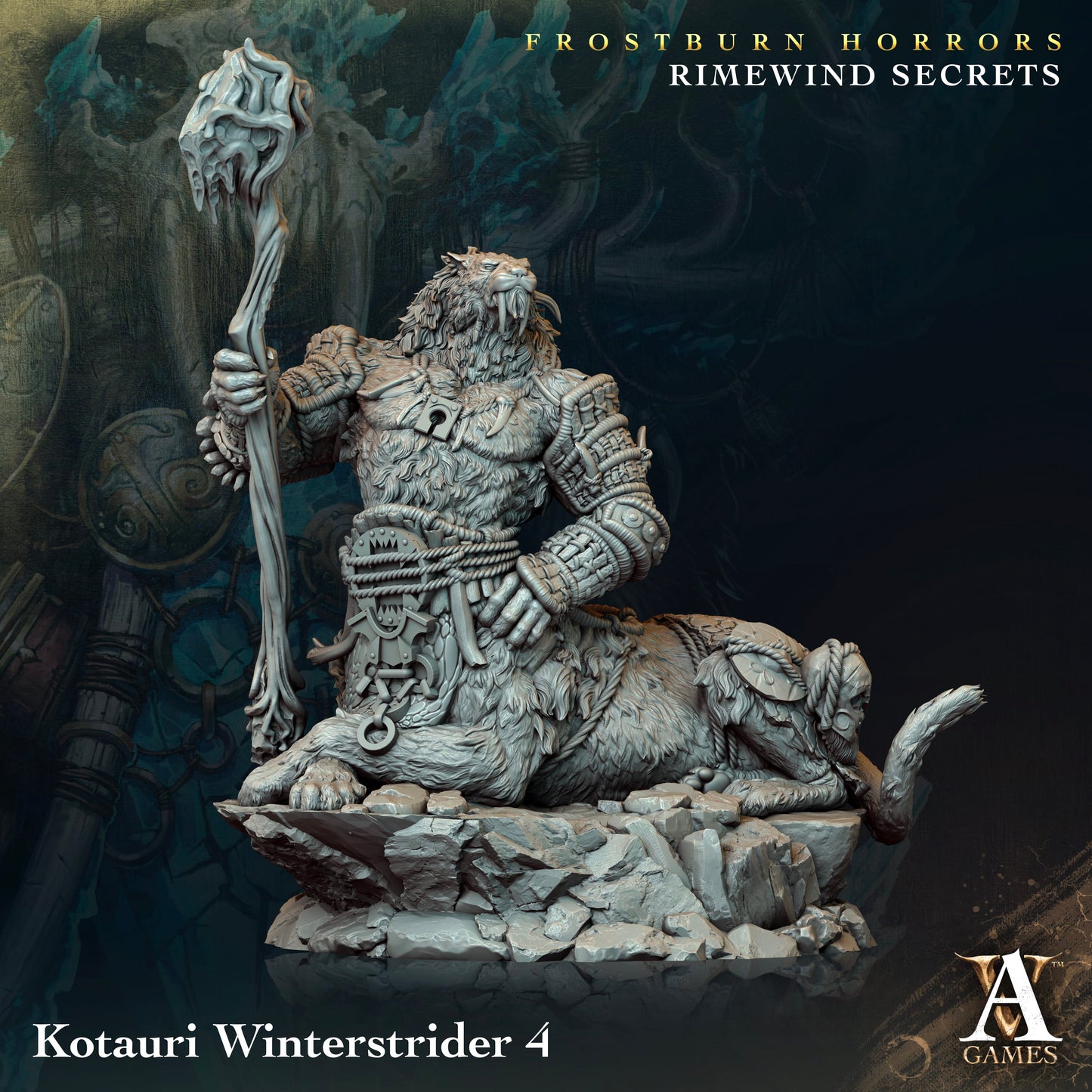 3D Printed Archvillain Games Frostburn Horrors Rimewind Secrets - Kotauri Winterstrider 28mm 32mm D&D