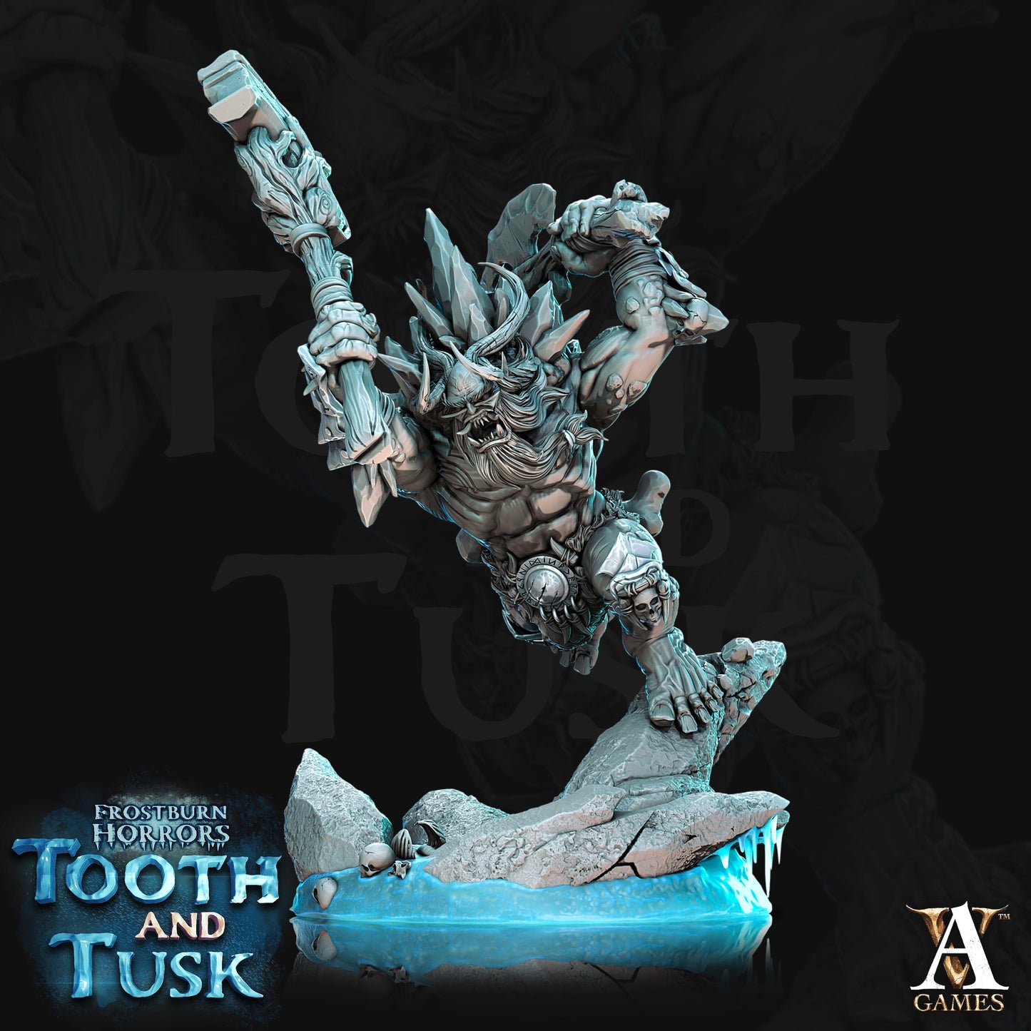 3D Printed Archvillain Games Frostburn Horrors Tooth and Tusk - Ice Trolls 28mm 32mm D&D