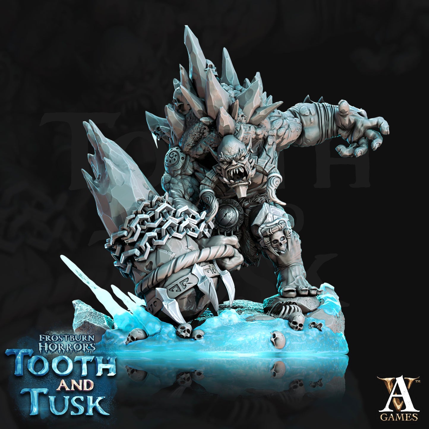 3D Printed Archvillain Games Frostburn Horrors Tooth and Tusk - Ice Trolls 28mm 32mm D&D