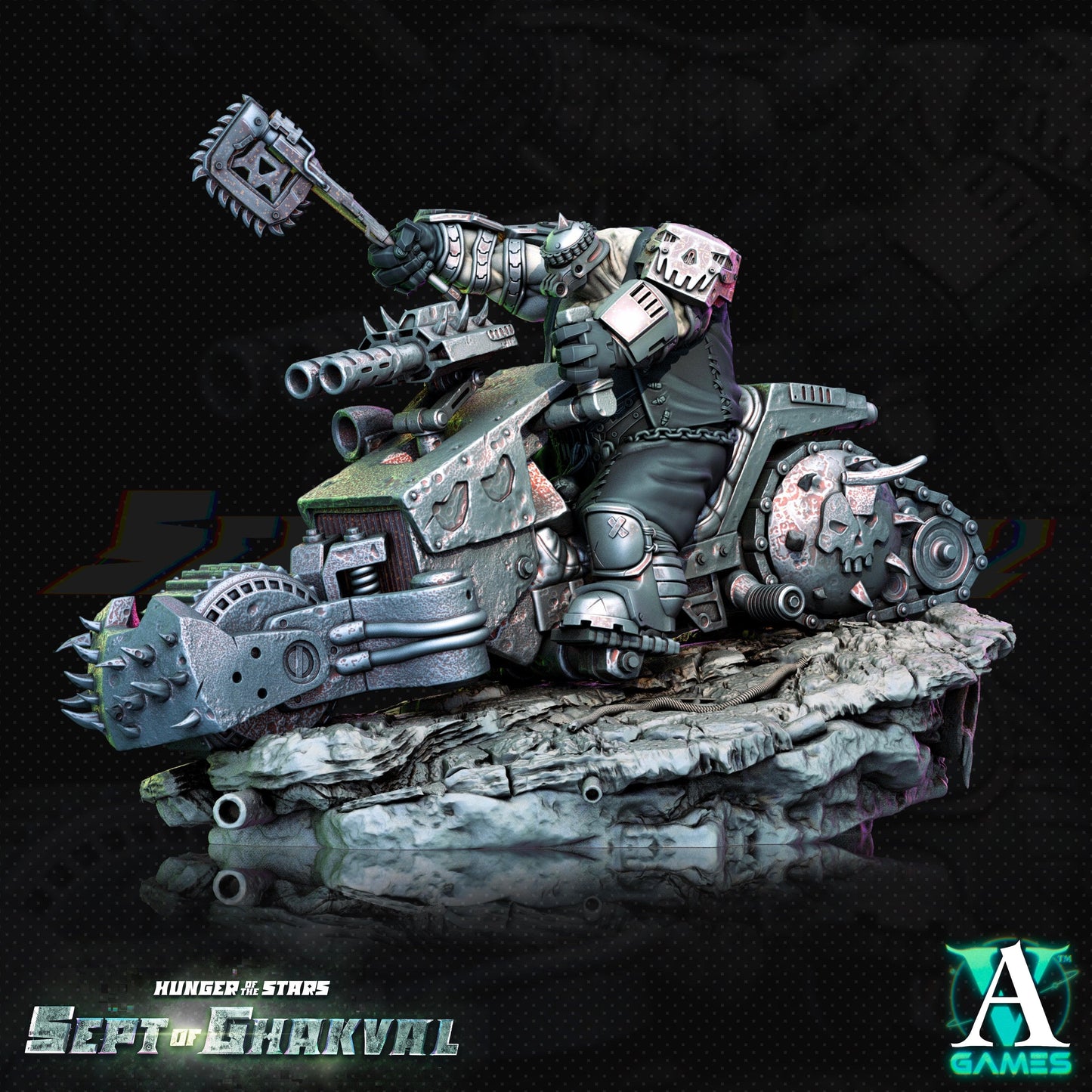 3D Printed Archvillain Games Ghakval Bikers Hunger of the Stars 28 32mm D&D