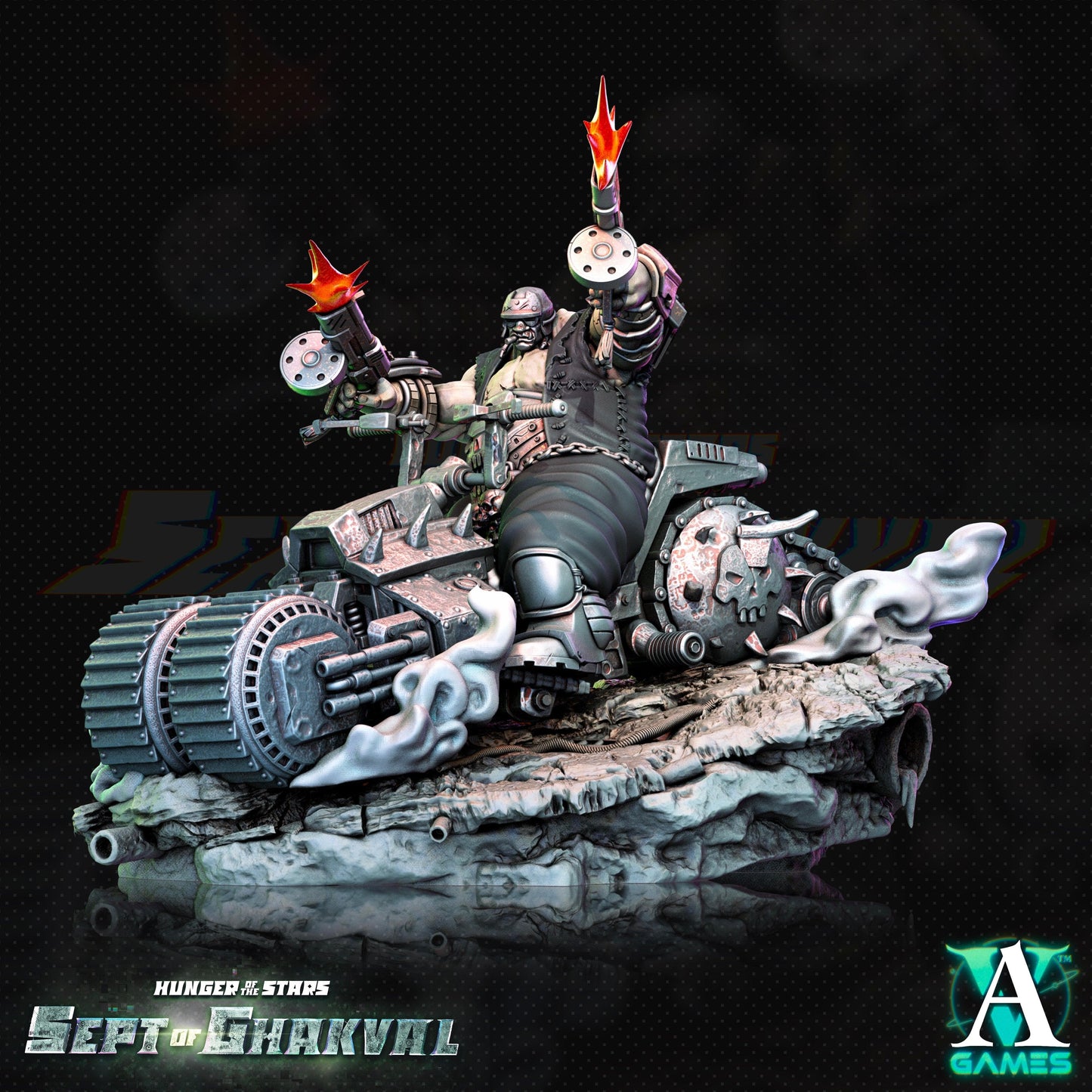 3D Printed Archvillain Games Ghakval Bikers Hunger of the Stars 28 32mm D&D