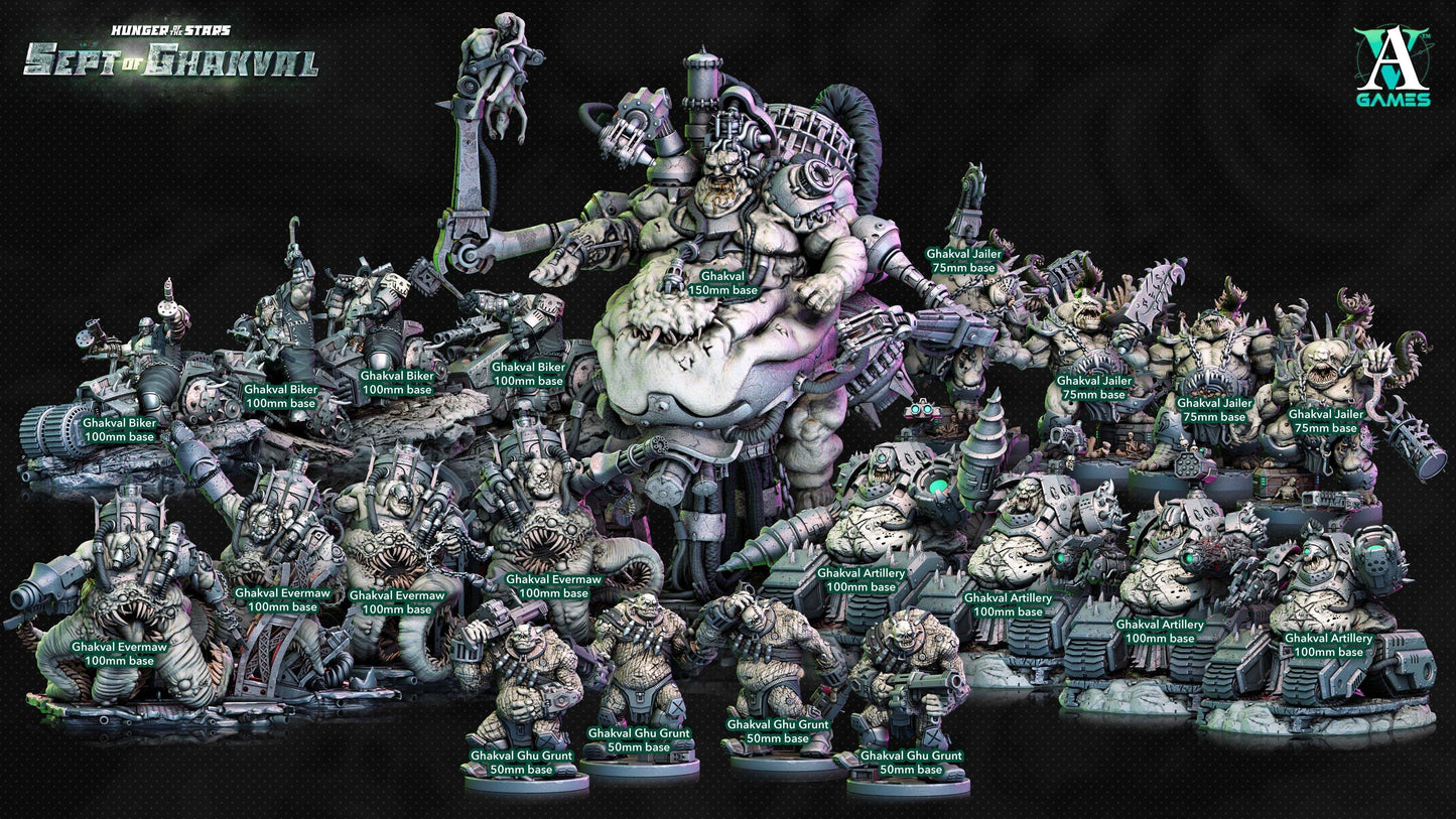 3D Printed Archvillain Games Ghakval Bikers Hunger of the Stars 28 32mm D&D